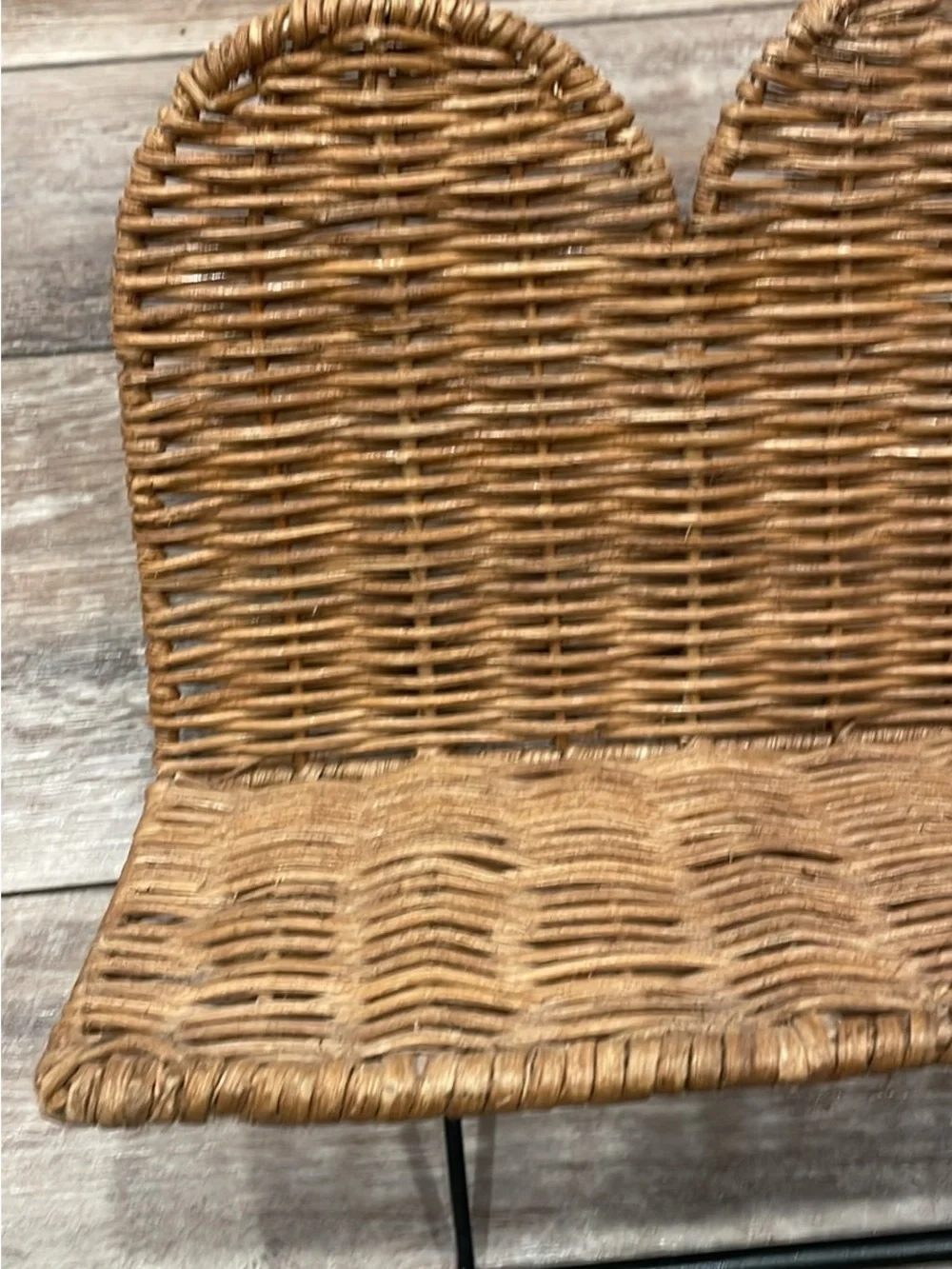 Woven Rattan Decorative Wall Shelf with Scalloped Edge Detail - creative co-op